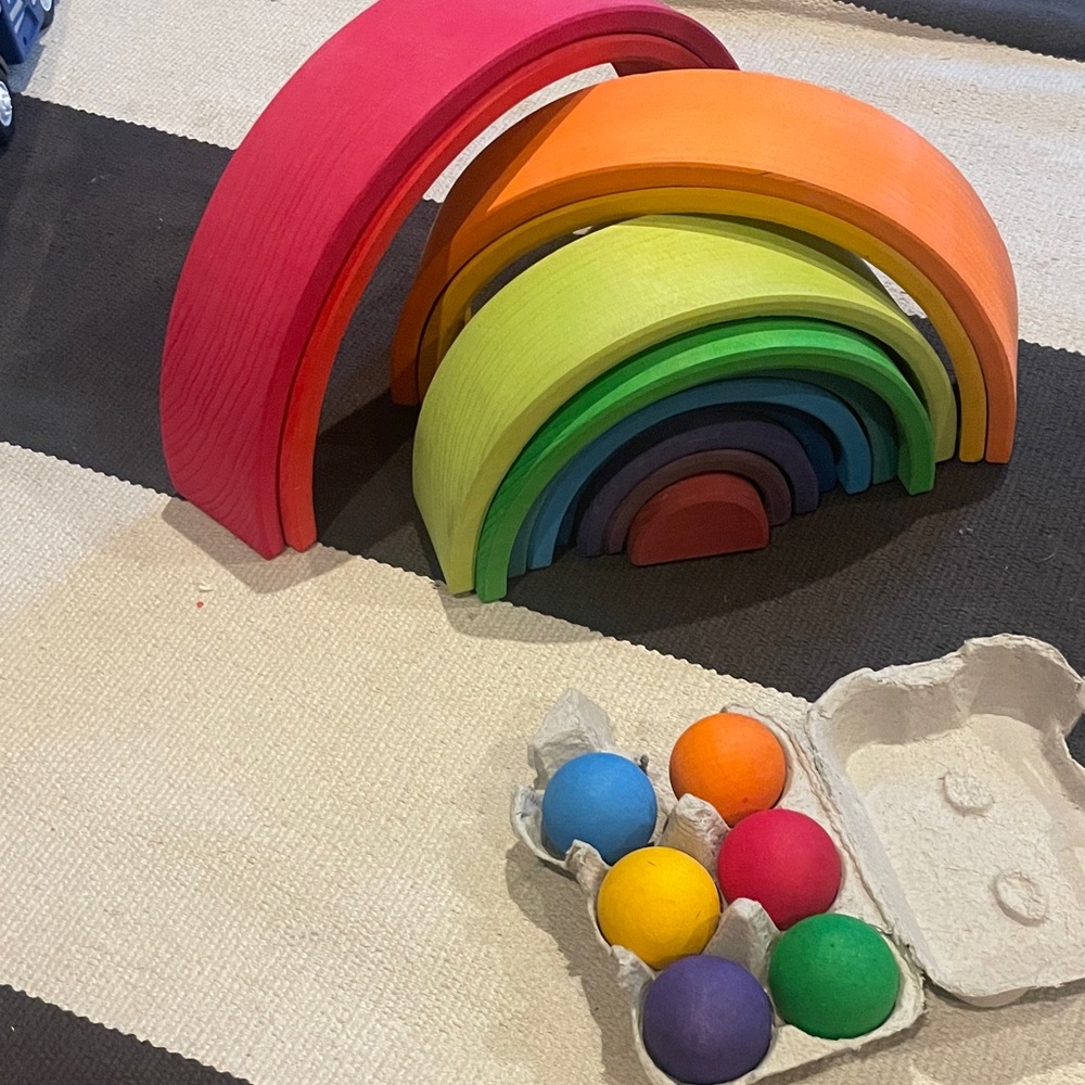 Original Grimm Colorful Wooden Rainbow Stacker - Picture 5 of 7
